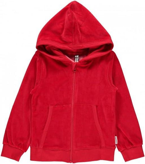 Cardigan hættetrøje i velour