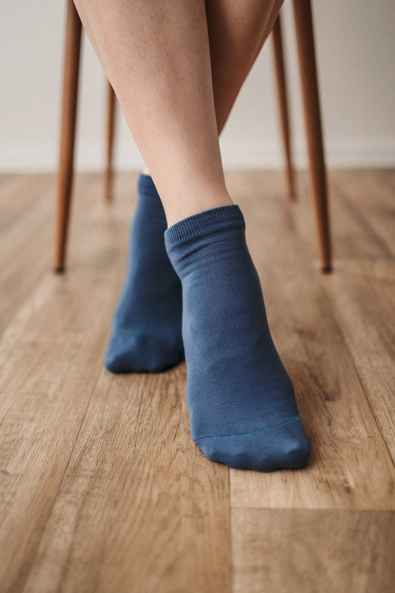 Essentials Low Cut Blue Barefoot Socks