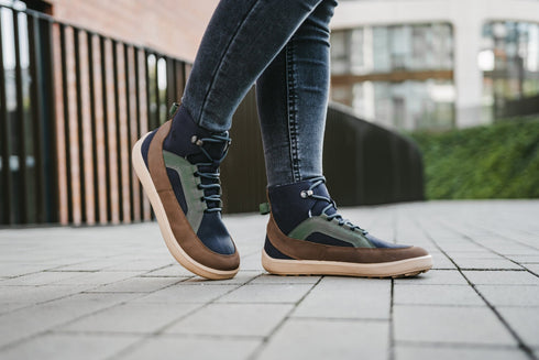 York Navy, Brown & Beige Barfota Vinterskor, Stl 36-47