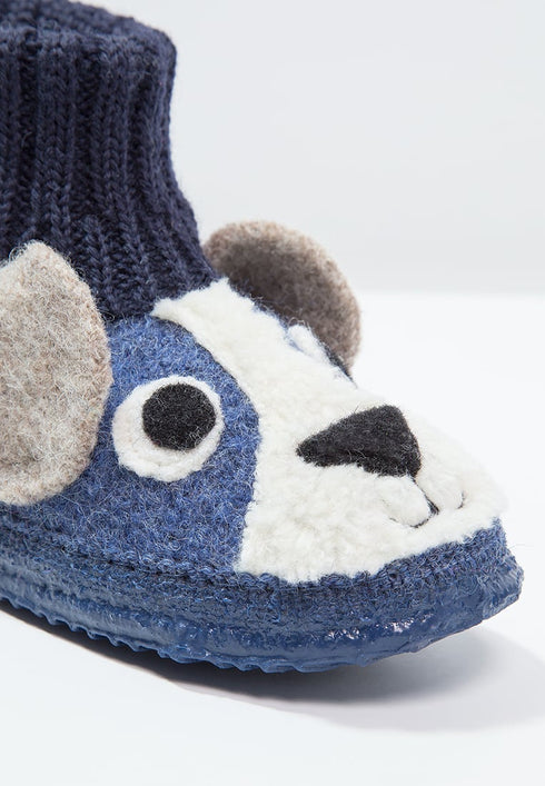 Kossa Dark Blue Barefoot Wool Slippers, Size 23-35