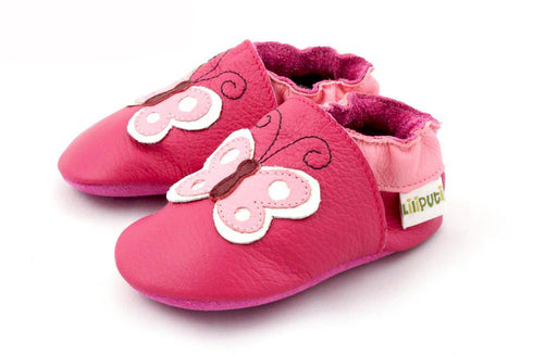 Butterflies Pink Barefoot Slippers, S-4XL