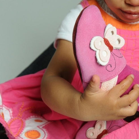 Butterflies Pink Barefoot Slippers, S-4XL