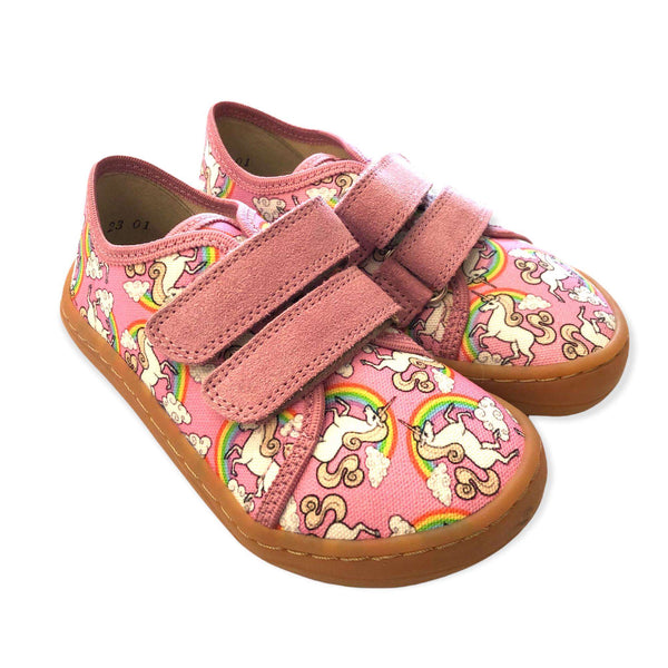 Barefoot Canvas Pink Unicorn Barfotaskor, Stl 20-30