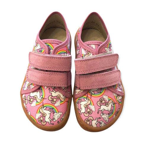 Barefoot Canvas Pink Unicorn Barfotaskor, Stl 20-30