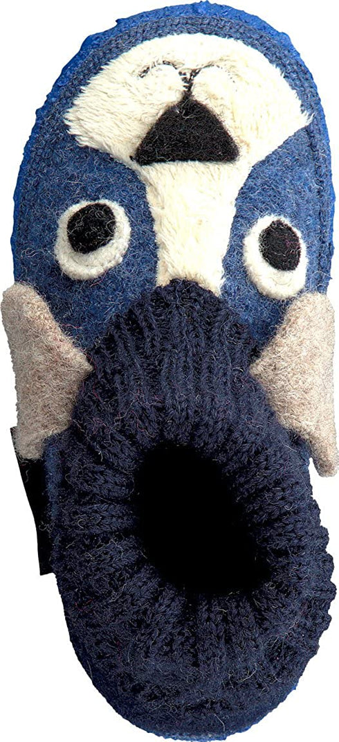 Kossa Dark Blue Barefoot Wool Slippers, Size 23-35