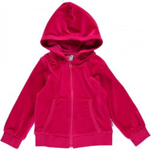 Cardigan hættetrøje i velour