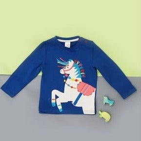 Carnival Horse Top Langærmet, Størrelse 0-4 år