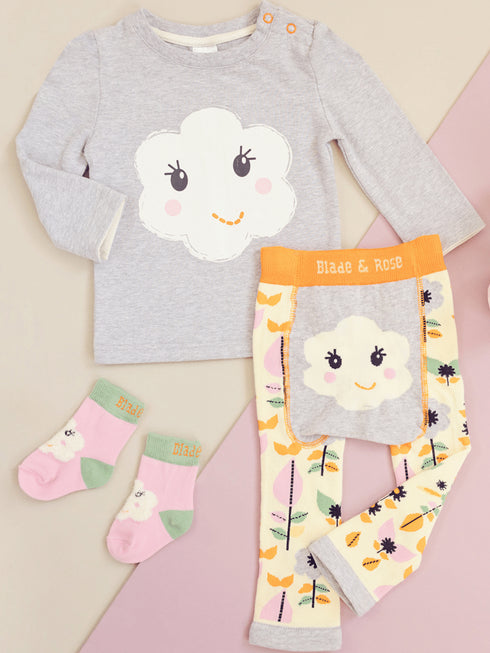 Flower Face Leggings, Stl 0-4 år