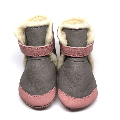 Alps Grå Barfota Vintertofflor, Stl 17-26