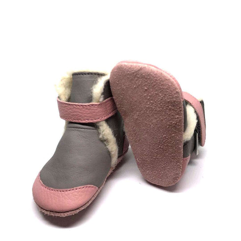 Alps Grå Barfota Vintertofflor, Stl 17-26