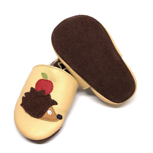 Hedgehog Beige Barefoot Slippers, Size S-4XL