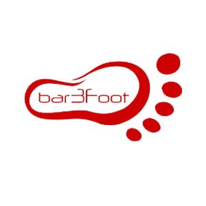 Logotyp för varumärket 3F bar3Foot som tillverkar barfotaskor.