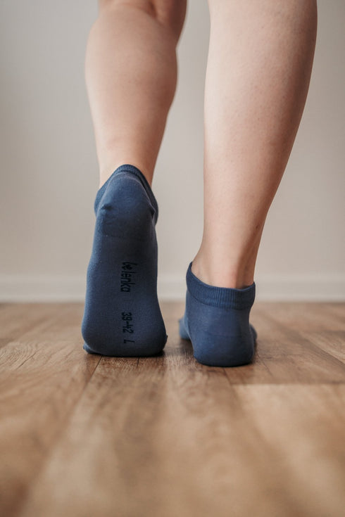 Essentials Low Cut Blue Barefoot Socks