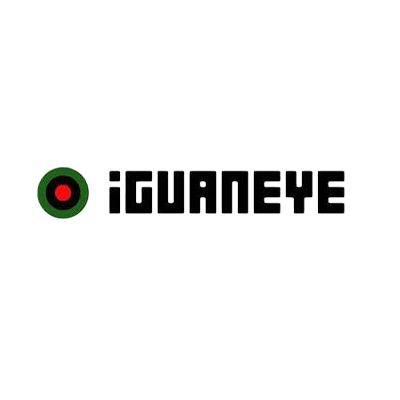 Logotyp för varumärket iGuaneye som tillverkar barfotaskor.