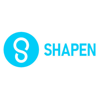 Logotyp för varumärket Shapen som tillverkar barfotaskor.