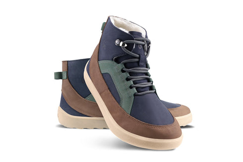 York Navy, Brown & Beige Barfota Vinterskor, Stl 36-47