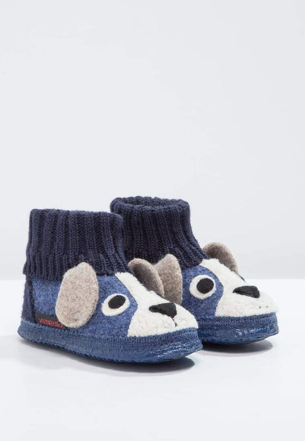 Kossa Mørkeblå Barefoot Wool Hjemmesko