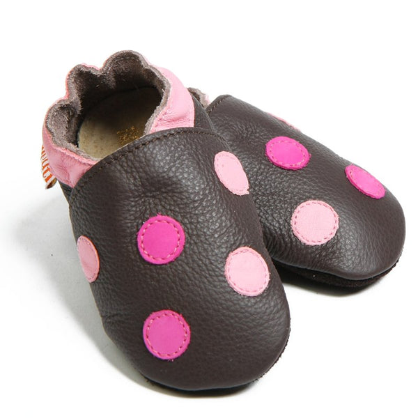 Polka Dots Brown Barefoot Shoes/Slippers, Size S-XXL