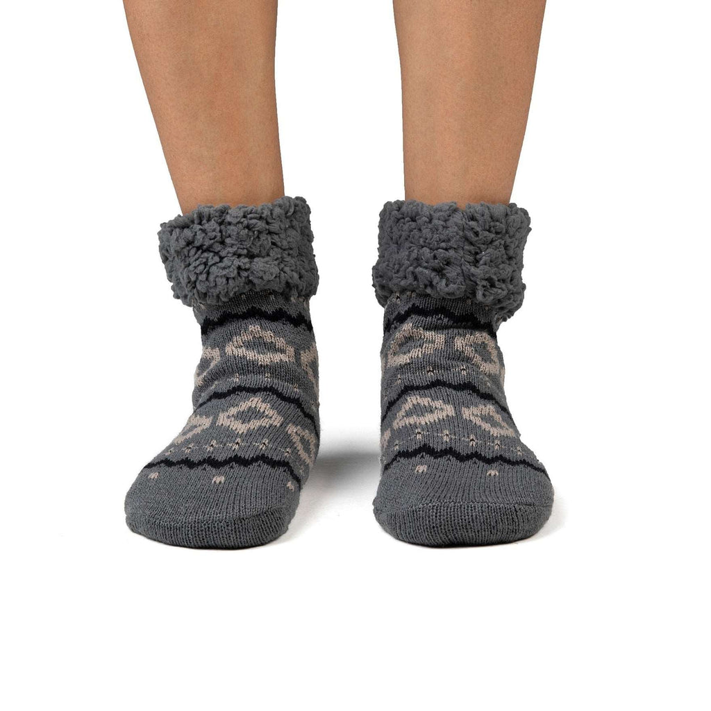 Cozy Grey Jacquard Sock, Stl One Size 36-41 (Vuxna)