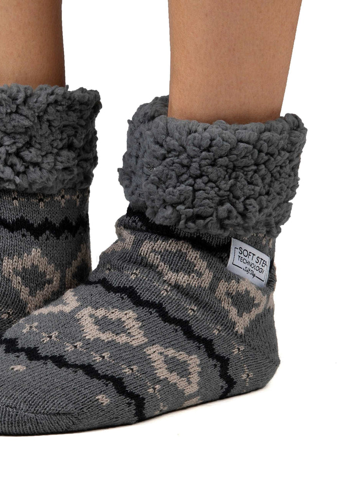 Cozy Grey Jacquard Sock, Stl One Size 36-41 (Vuxna)
