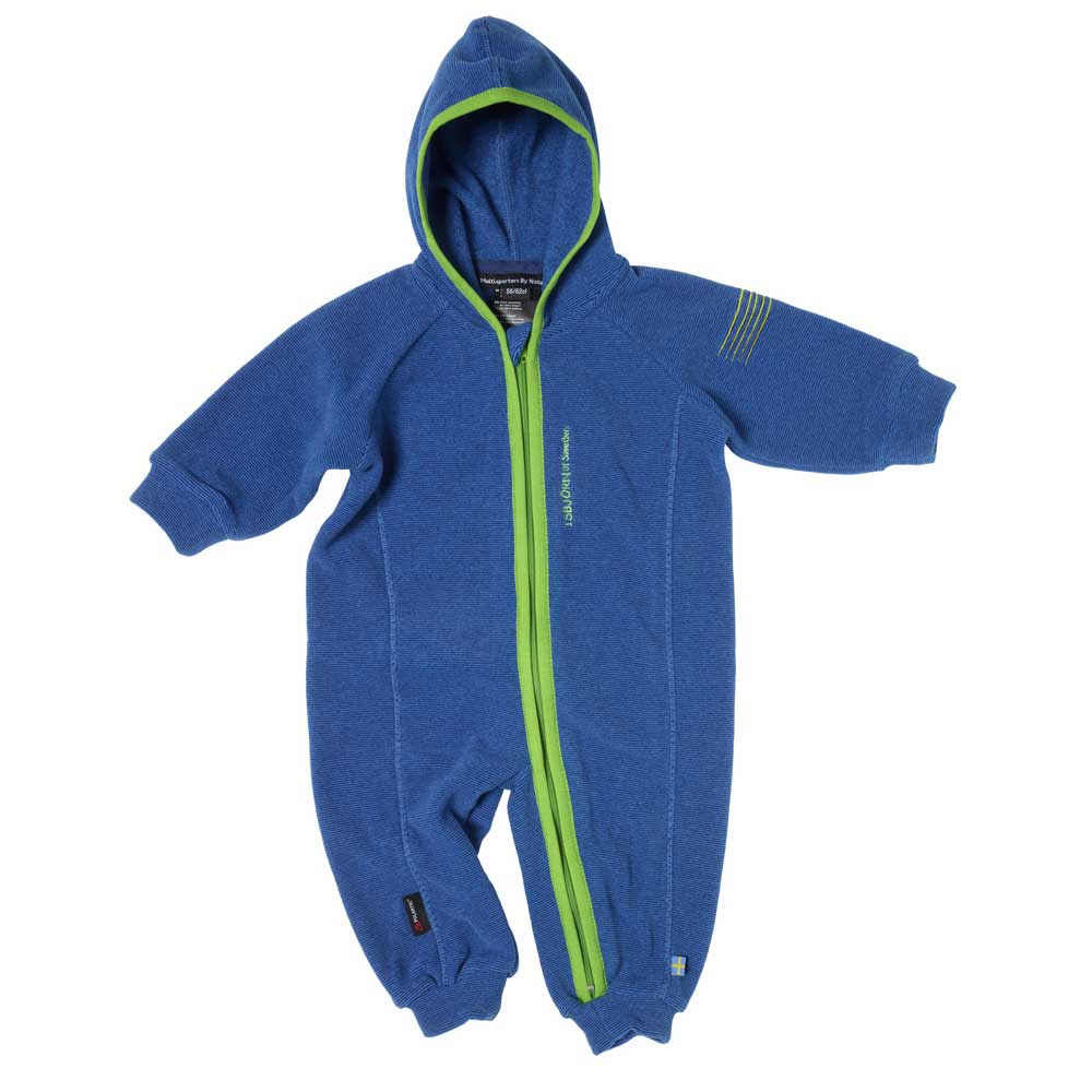 Jumpsuit för små barn i fleece från Isbjörn of Sweden som heter Lynx i färgen Superhero Blue.